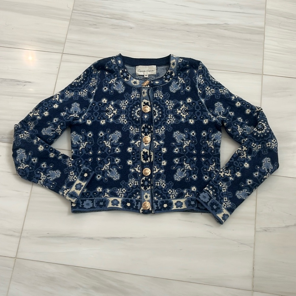 CARA CARA women's livi rita tile cotton sweater in blue